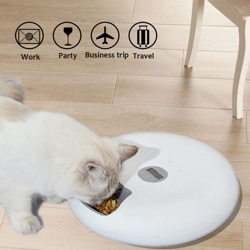 Pet Smart Feeder - Six Meal, Wet or Dry Food, Holds Ice Packs