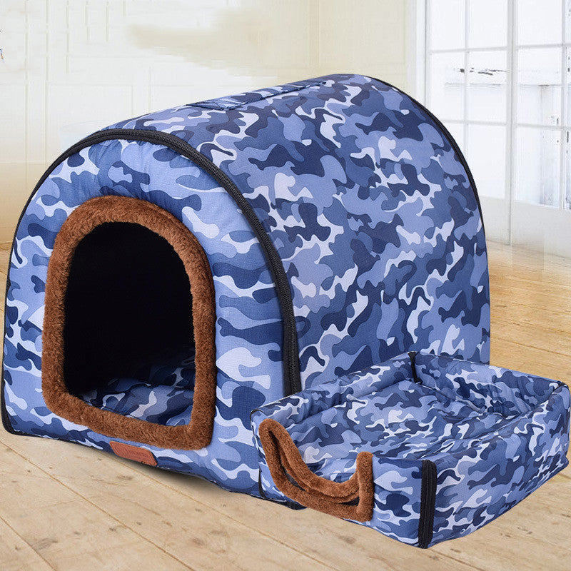 Pet Big Dog House Fully Removable And Washable Portable Dog House Golden Retriever Kennel