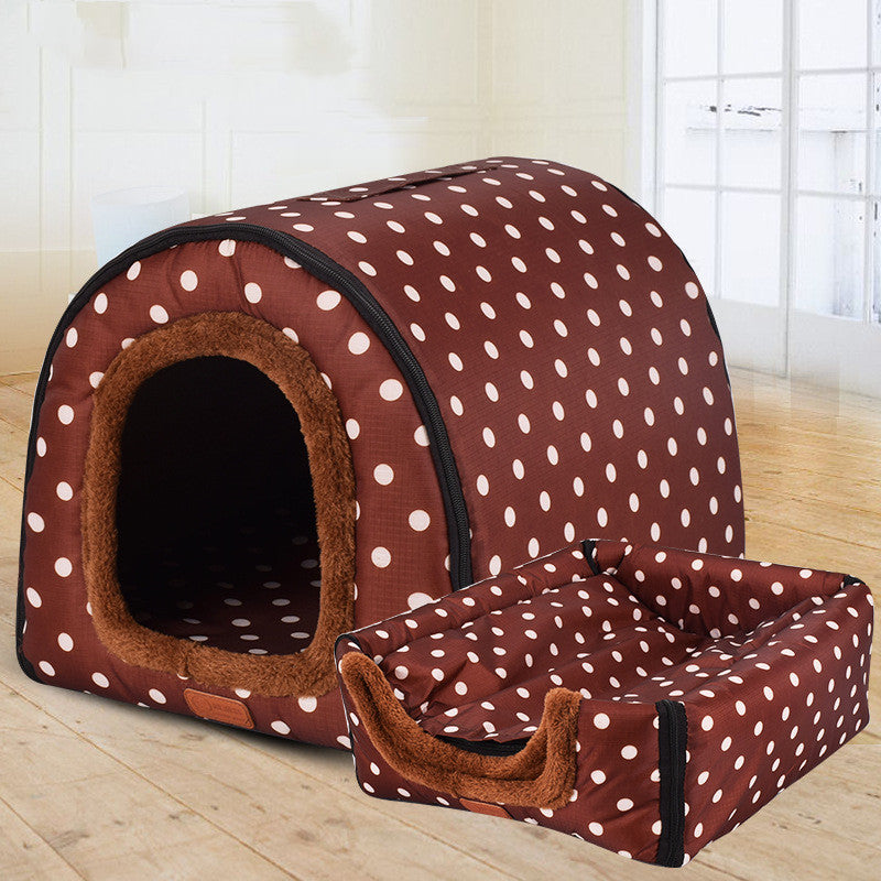 Pet Big Dog House Fully Removable And Washable Portable Dog House Golden Retriever Kennel