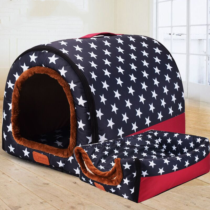 Pet Big Dog House Fully Removable And Washable Portable Dog House Golden Retriever Kennel