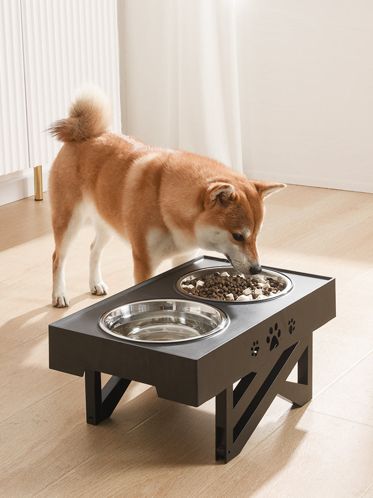 Adjustable Height Dog Bowl Set - Stainless Steel Bowls