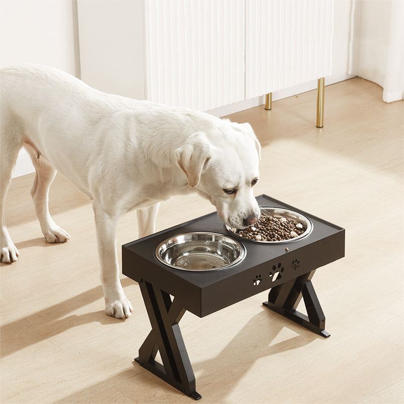 Adjustable Height Dog Bowl Set - Stainless Steel Bowls