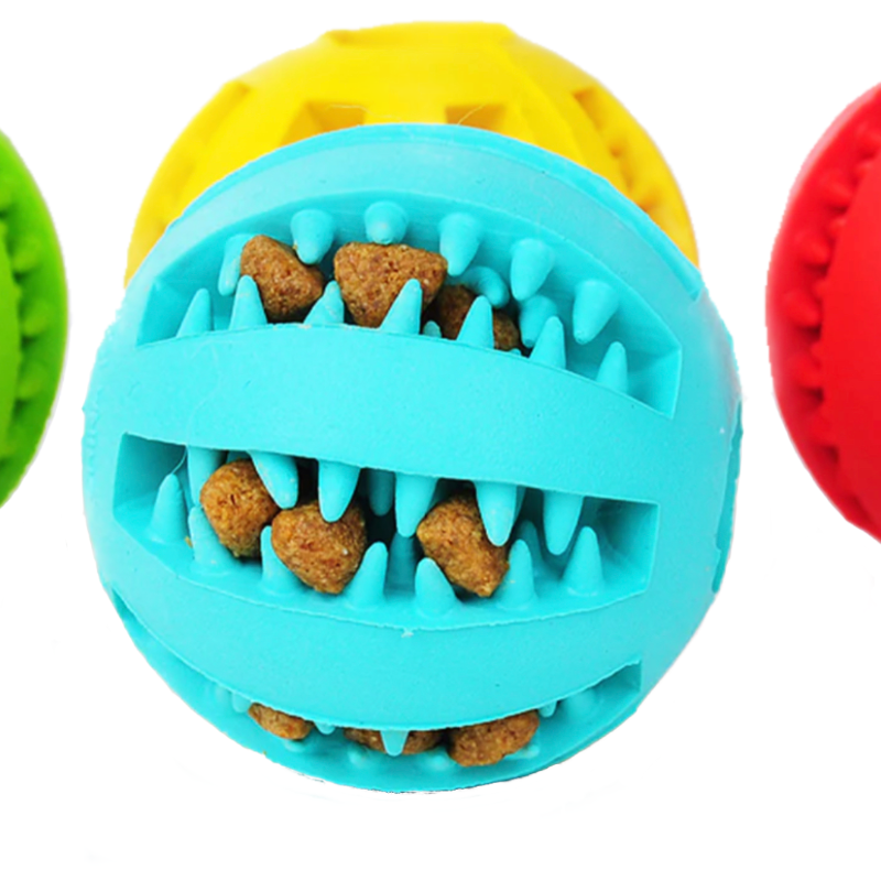 Pet Slow Feeder Dog Toy Cute Funny Rubber Dog Ball Toy